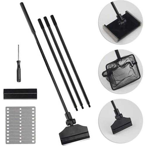 Stainless Steel Aquarium Algea Cleaner Fish Tank Scraper Blade Aquatic Water Live Plant Grass Cleaning Tools Cleanning Kit Set