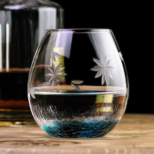 Japanese Style Edo Whiskey Glass Creative Flaw Design Liquor Brandy Rum Wine Cup Juice Shake Water Cold Drink Household Bar Vaso