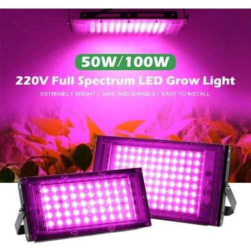 LED Grow Light 220V Full Spectrum 50W 100W Phytolamp For Plants Outdoor Indoor Greenhouse Flower Seeds Grow Tent Box LED Lamps
