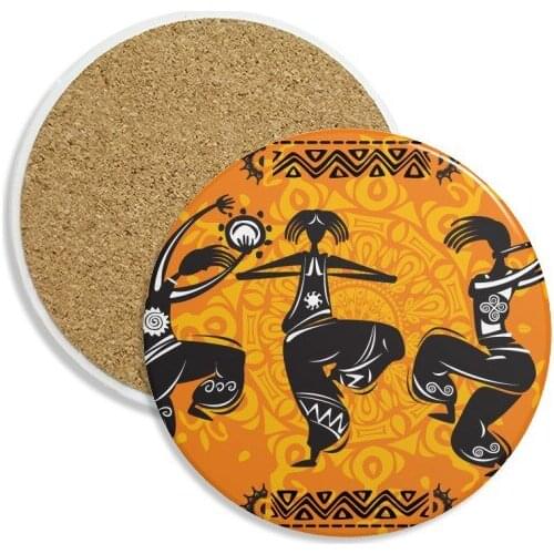 Dance People Mexico Totems Mexican Flute Stone Drink Ceramics Coasters for Mug Cup Gift 2pcs