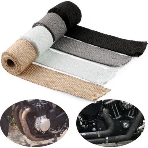 LEEPEE 50mm x 1.5m Insulation Tape Anti-hot Exhaust Header Pipe Tape Heat Insulating Wrap Glass Fiber Motorcycle Accessories