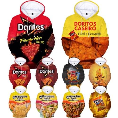 Potato Chips Noodles Funny 3D Print Hoodie Sweatshirts Boys/girls Fashion Casual Pullover Harajuku Streetwear Coats Kids Clothes