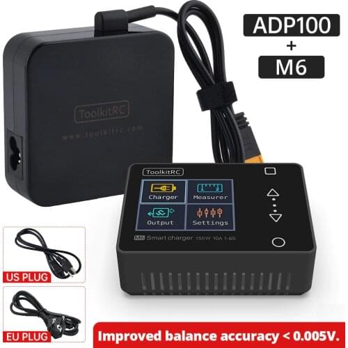 ToolkitRC M6 2020 V2.0 Battery Balance Charger 150W 10A DC Output for 1-6S Lipo LiHV Life Lion NiMh Pb Cell Checker Servo Tester