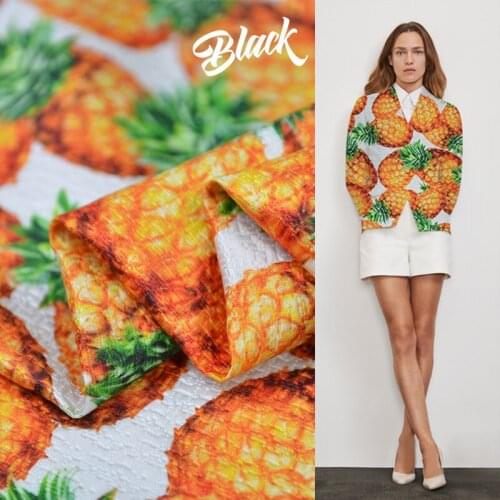 Tropical Pineapple + 47 Mm Heavy Duty Blended Jacquard Silk Fabric
