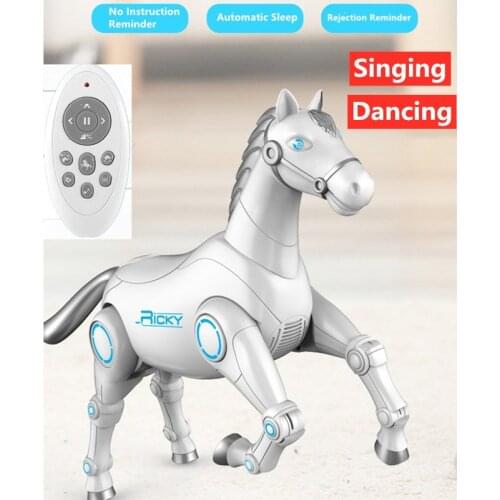 Voice Remote Control RC Smart Robot Animal Horse Intelligent Mechanical Horse With Dancing And Singing RC Toys For Boy Kids Gift