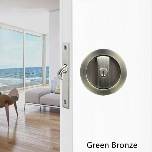 RONGYAO Zinc Alloy Sliding Door Hook Lock Round Handle Hidden Hook Lock for Kitchen Bathroom Balcony Door Hardware