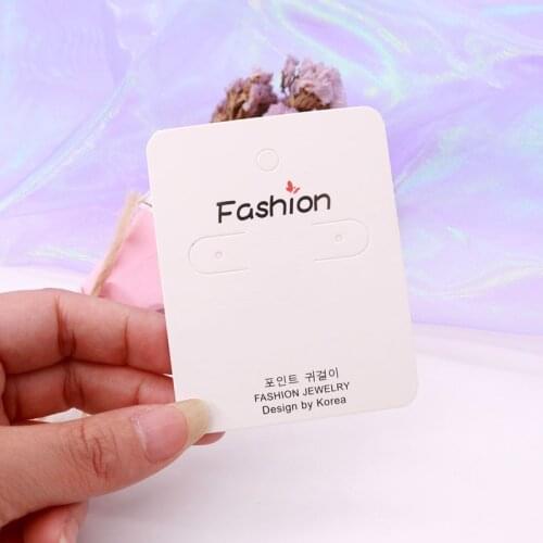 Custom 100pcs/lot 6x7.5cm Earring Clip Ear Studs Jewelry Holder Hanging Cards Handmade Diy Earrings Accessories Cardboard