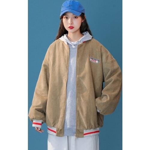 Women Jacket Spring and Autumn Womens Coat Casual Baseball Jacket Sports Loose Embroidery Bear Womens Clothing 2021 New Korean