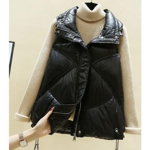 2021 Women Autumn Winter Solid Color Vest Jacket Sleeveless Coat Vintage Warm Cotton Parka Outwear Female Casual Loose Tops Z970