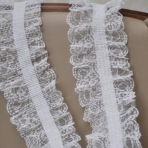 1Yards High Quality Lace Elastic Fabric Craft Supplies 9cm Ribbon Lace Guipure Sewing Trimmings Dress Decor encaje dentelle P026