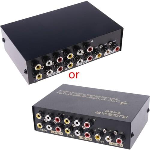 4 Port AV Audio Video RCA 4 Input 1 Output Switcher Switch Selector Splitter Box