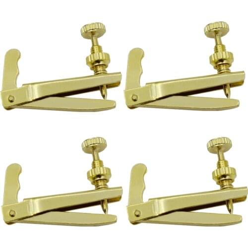 4 Pieces Violin Fine Tuners for 3/4-4/4 Violin Metal String Adjuster Musical Instrument Accessory