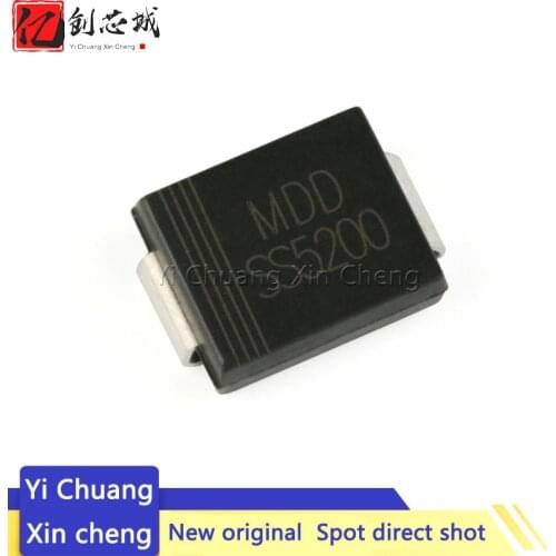 50PCS SS5200 SMC SS520 SMD 5A 200V DO-214AB Schottky diode New and Original