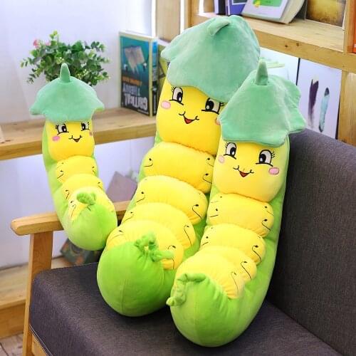 60/80/100cm Cute Stuffed Worm Dolls Plush Toys Plush Insect Toys Cute Animal Soft Pillow Cushion Green Insect Worm Children Gift