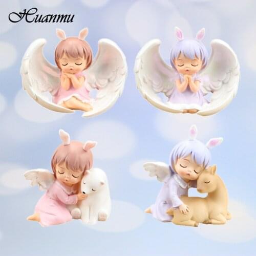 Angle Mini Figurine Home Decoration Sculpture Resin Angel Baby Statue for Home Decor Miniature Model Figurines Decor Ornaments