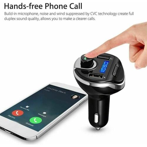 Bluetooth Car FM transmitter Kit USB Car MP3 Wireless Double USB Car Hands-free Car Bluetooth FM Transmitter Radio With Mic