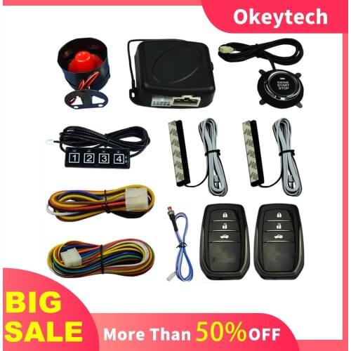 12V Keyless Entry System Engine Car Start Stop Buttons Car Alarm System Central Door Lock Remote Starter Stop Car Accessories