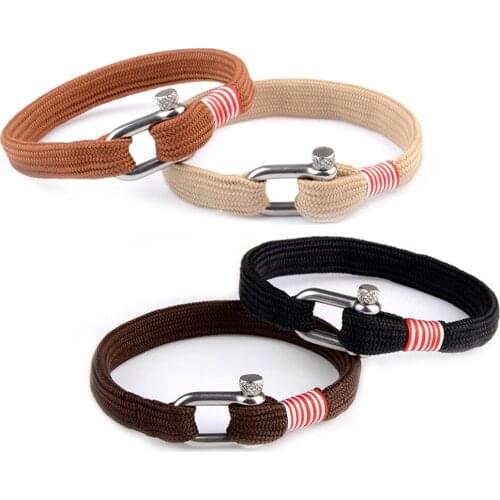 Chanfar Trendy Outdoor Rope Lucky Survival Bracelet Women Men Charm Stainless steel Buckle friendship Bracelets