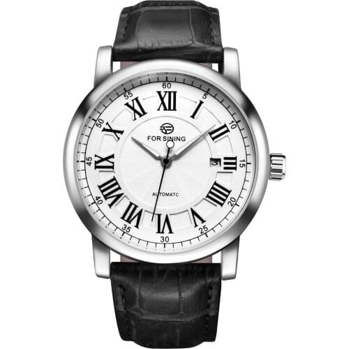 FORSINING Mens Automatic Watches Top Luxury Brand Male Business Watch Roman Numeral Genuine Leather Clocks Relogio Masculino