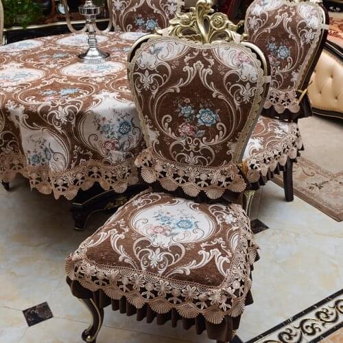 Chair Cover with Back Dining Chair Cushion for Kitchen Home Decoration European Vintage Luxury Jacquard Fabric Chair Back Cover