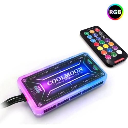 COOLMOON RGB Fan Controller Luminous Color Changing Fan Line RGB Controller