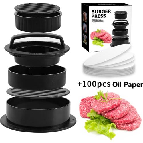 Hamburger Maker Hamburger Press Round Shape Nonstick Chef Cutlets Hamburger Meat Beef Grill Burger Press Patty Maker Mold BBQ