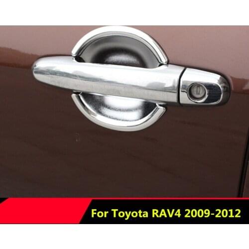 For Toyota RAV4 2009 - 2012 ABS Chrome Handle Cover Trim Door bowl Car Accessories Sticker Car Styling