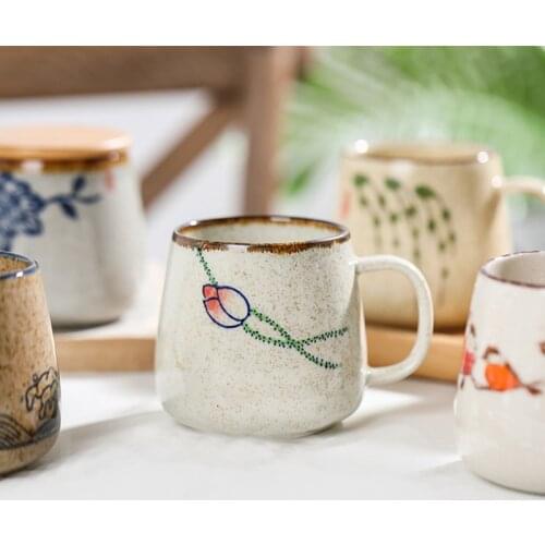 Underglaze ceramic mug office water cup breakfast milk dessert cup summer household water cup coffee cup snowflake hand-painted