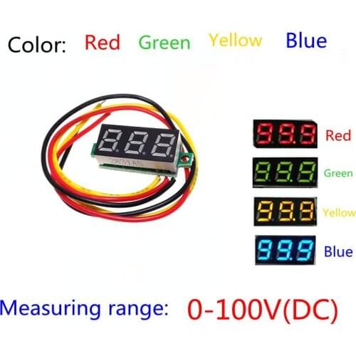 Red Second line precision dc digital voltmeter head LED digital voltmeter DC4.5V-30V 0.28 Inch Mini Digital Voltmeter