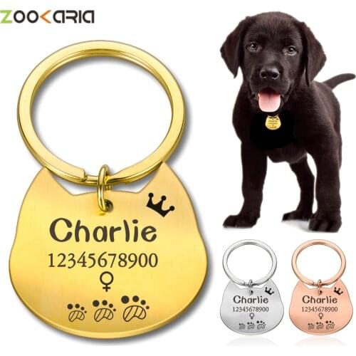 Laser Engraving Dogs Medallion Metal Cartoon Pet ID Tag Customized Collar For Small Dog DIY Tags Personalized Puppy Cat Address