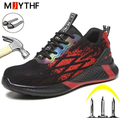 New Safety Shoes Men Steel Toe Shoes Designer Work Shoes Sneakers Men Boots Lightweight Indestructible Shoes Protective Boots