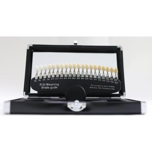 20 Colors Teeth Whitening set 3D Shade Guide Color Comparator Mirror Dentistry Cold Light Teeth White Bleaching Dental Plate