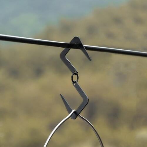 Camping Kitchen Pans Pots Bag Outdoor Hanging Rack Camping Removable Detachable S-Shaped Hook Pot Pan Holder