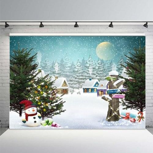 Christmas Photography Backdrops Snowman Backdrops for Photography Winter Background for Photo Studio Children Foto Achtergrond