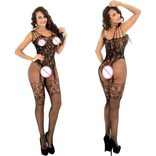 Sexy lingerie Teddies Bodysuits hot Erotic lingerie open crotch elasticity mesh body stocking porn fishnet underwear costume