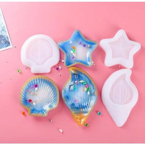 Conch Shell Starfish Dish Silicone Mold Ocean Home Decor Leaf Shape Candy Plate Epoxy Resin Mould DIY Handmade Jewelry Fillings
