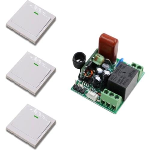 Smart Home Wall Wireless Panel Transmitter Receiver 220V Light Lamp LED Bulb Remote Control Switch Input Output Power Mini RX