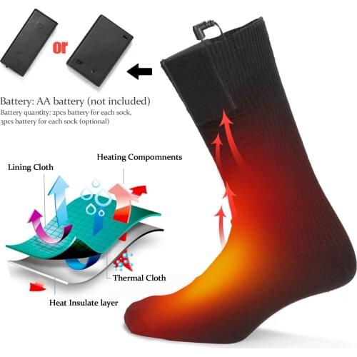 Winter Electric Heating Socks Rechargeable Adjustable Temperature Warm Heated Socks Foot Warmer Unisex Thermal Socks
