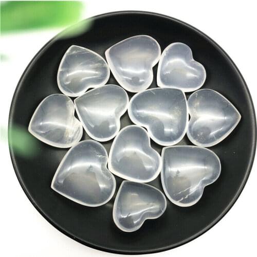 1pc Natural White Crystal Clear Quartz Heart Shaped Crystal Stones Healing Gifts Natural Stones and Minerals