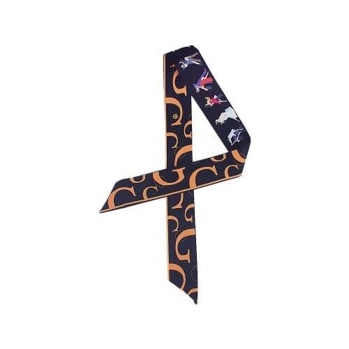 100*5cm New Fashion All-match Letter Ball Printing Silk Scarf Tie Bag Handle Ribbon