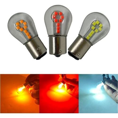 1PCS 1156 BA15S P21W S25 7506 LED Bulbs18pcs 3030SMD Super Bright 1200LM Replace For Car Reversing Light White amber red 12V