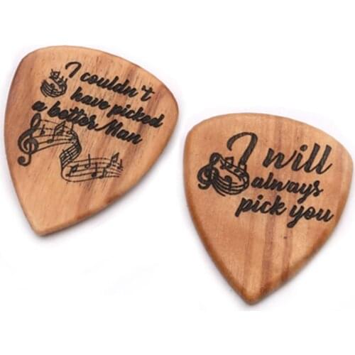 3 Pcs/set Handmade Wooden Guitar Pick Box and Picks Paddles for Guitarist Music Lovers Gifts