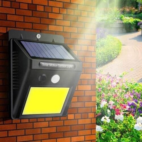 48LEDs COB Solar Garden Light PIR Motion Sensor Solar Powered Wall Lamp Outdoor Waterproof IP65 Home Garden Security Lights