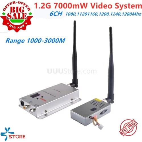 7W 6CH 1.2G Wireless cctv transceiver Video System for Video Audio Transmitter image transmission FPV transmitter Drone