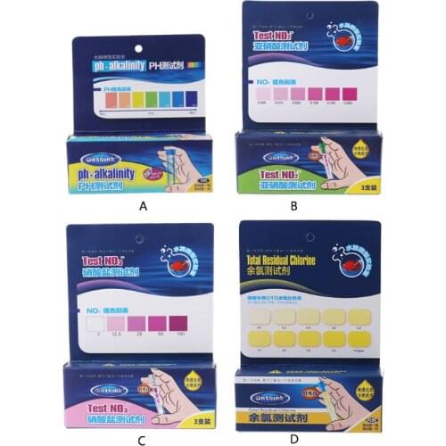 Aquarium Fish Tank PH NO2 NO3 Chlorine Water Quality Test Nitrite Test Solution E7CB