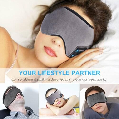 Bluetooth Sleeping Headphones Sports Headband Thin Soft Elastic Comfortable Wireless Music Earphones Eye Mask for Side Sleeper