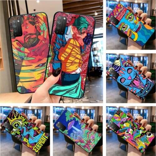Colourful Psychedelic Trippy Art Phone Case for Huawei Honor 30 20 10 9 8 8x 8c v30 Lite view 7A pro