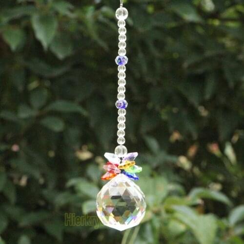 Feng shui 40mm crystal ball&14mm octagon beads healing crystals suncatcher wedding decoration,crystal chandelier parts NO#34-2
