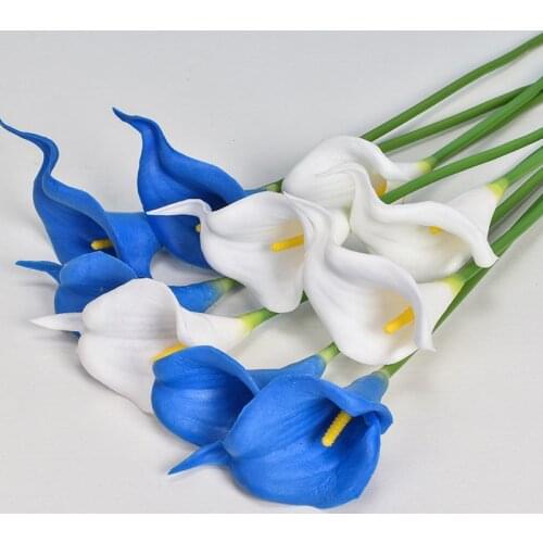 PU Calla Lily Artificial Flowers Bunch Fake Flower Bouquet for Home Table Decoration Wedding Party Decorative Flowers