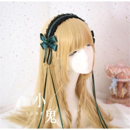Lolita Lace Hair Band Bow KC Ribbon Headband Head hoop Japanese Style Sweet Kawaii Girl Headwear B451